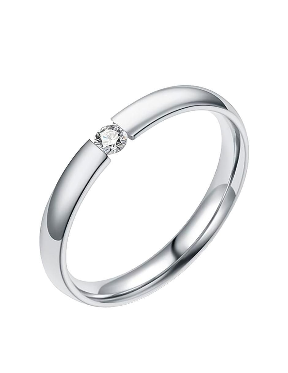 Anillo con gema de plata zirconia brillante