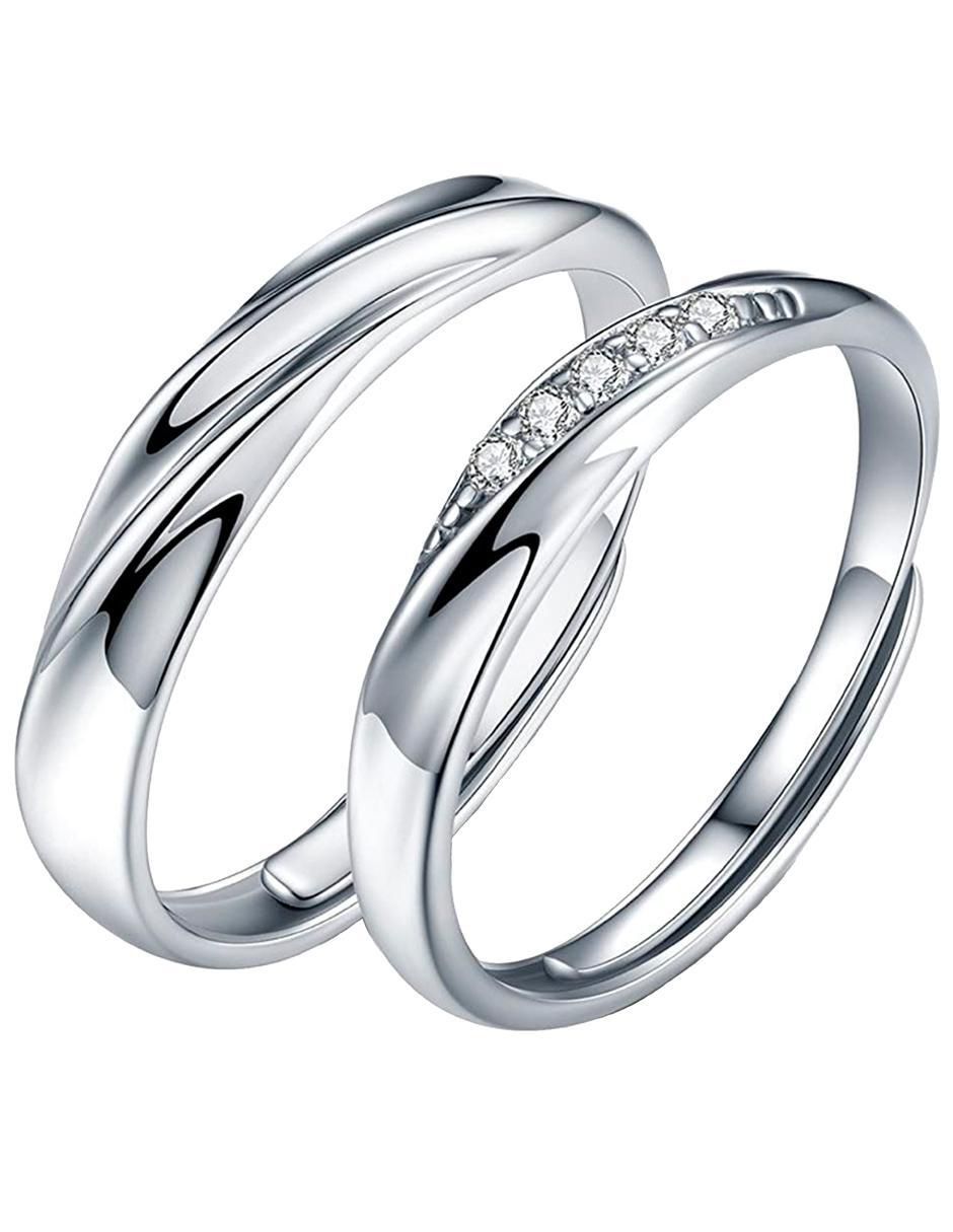 Set anillos de matrimonio Clepsidra de plata