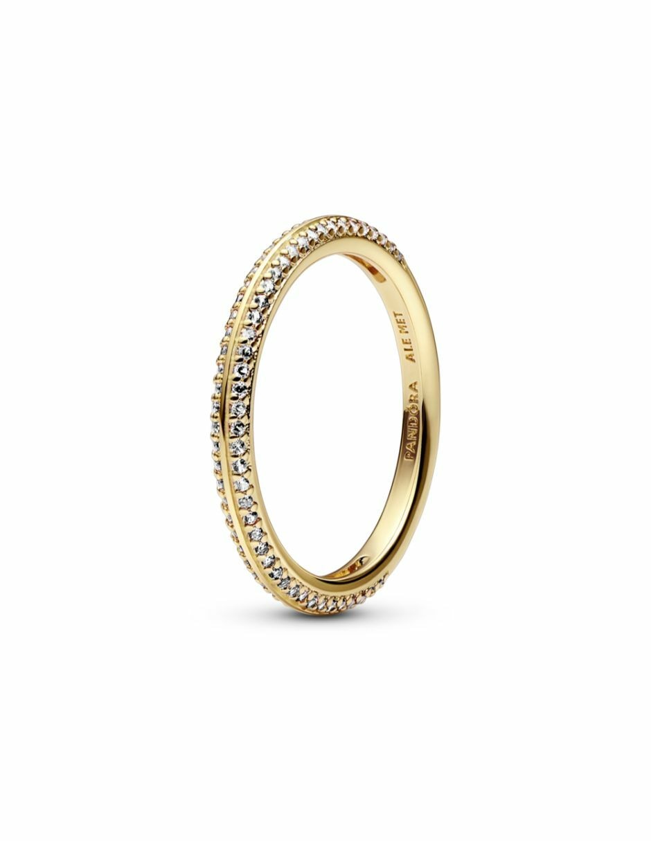 Anillo Me de plata P 925 zirconia cúbica con acabado baño de oro 2