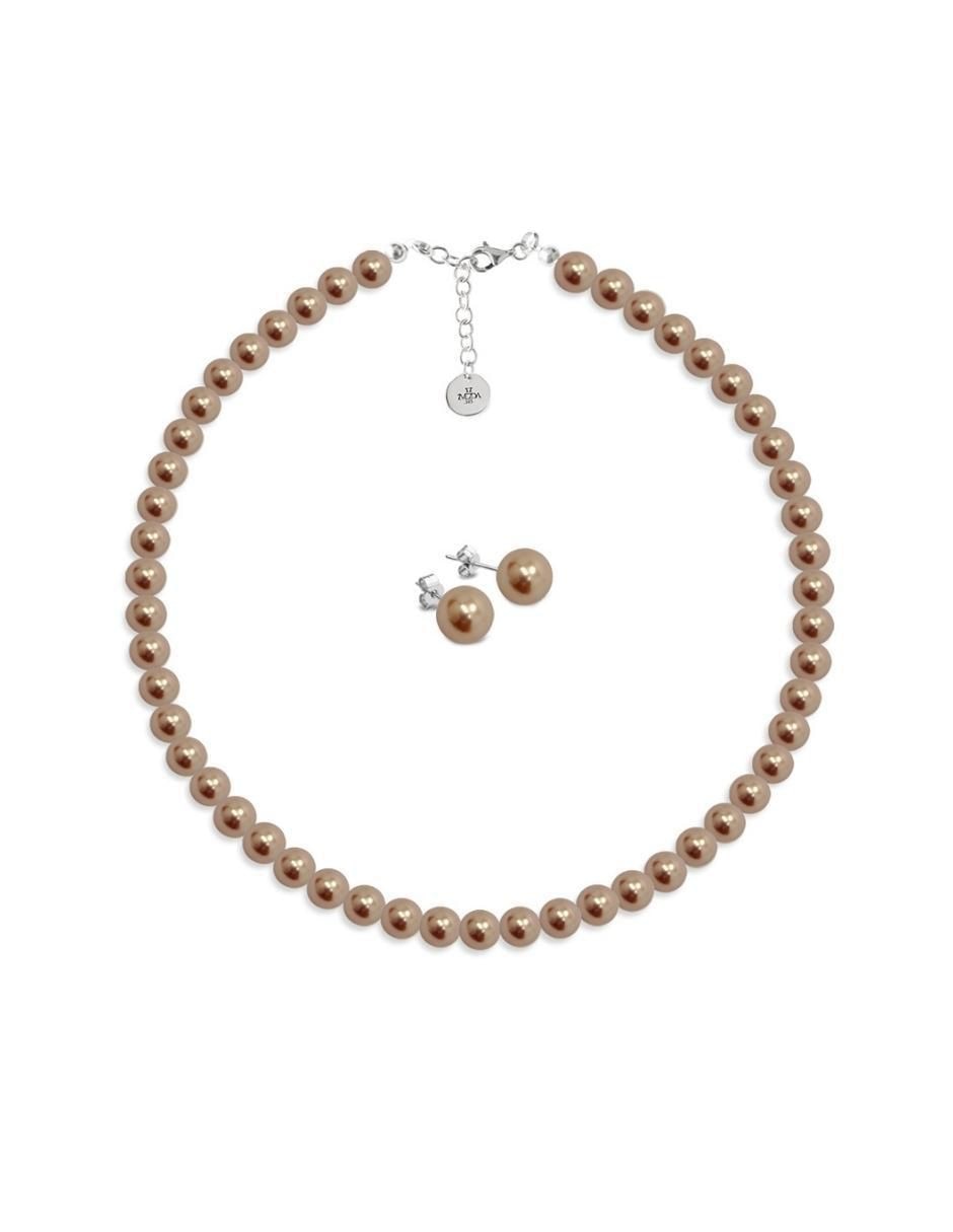 Aretes, collar y pulsera Pearls de plata P 925 cristal 2