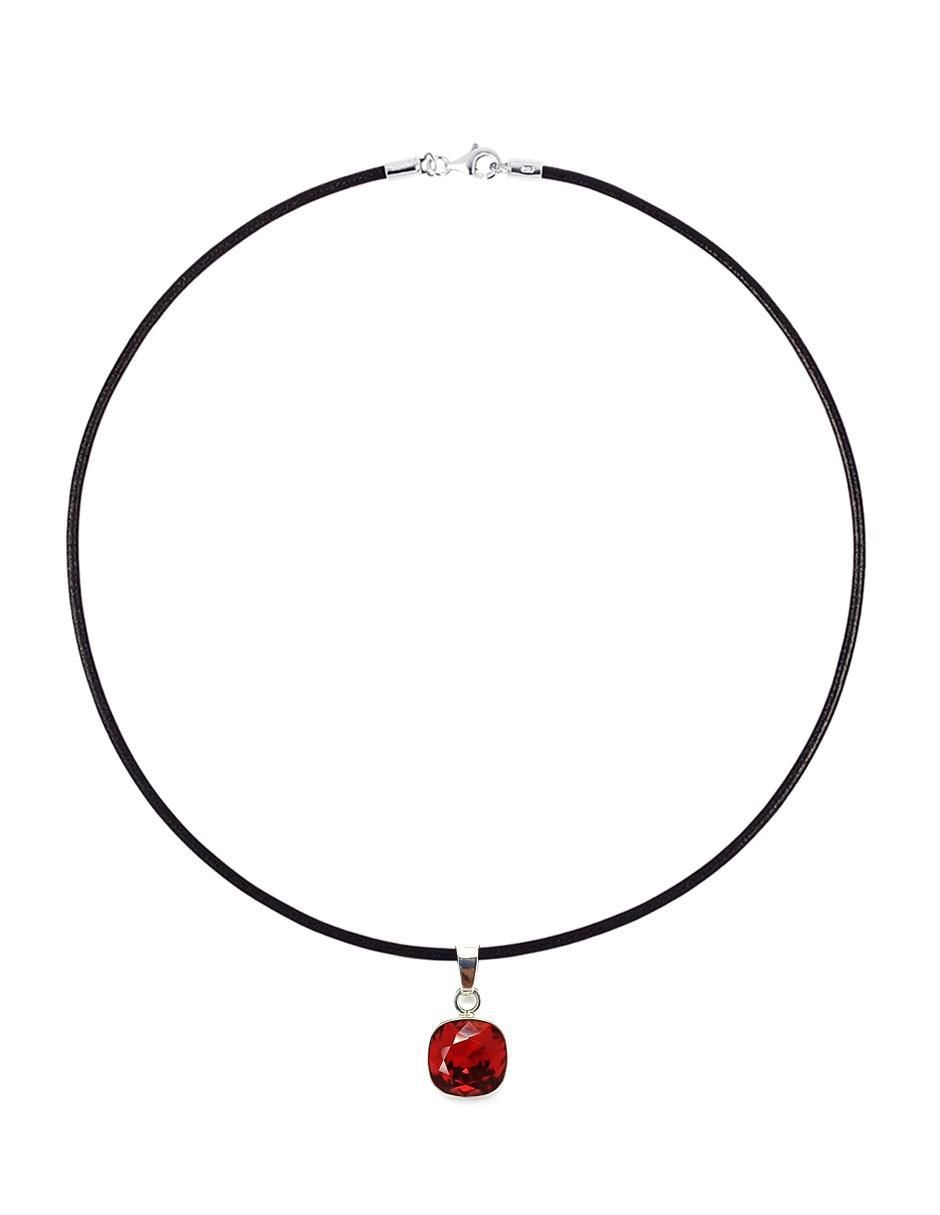 Aretes y collar Cushion de plata P 925 cristal 2