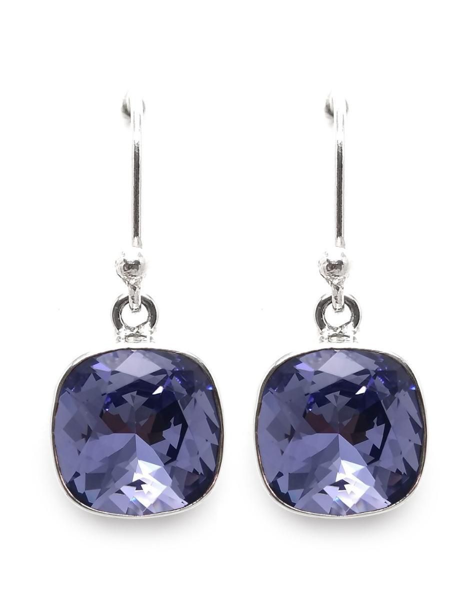 Aretes y collar Cushion de plata P 925 cristal 3