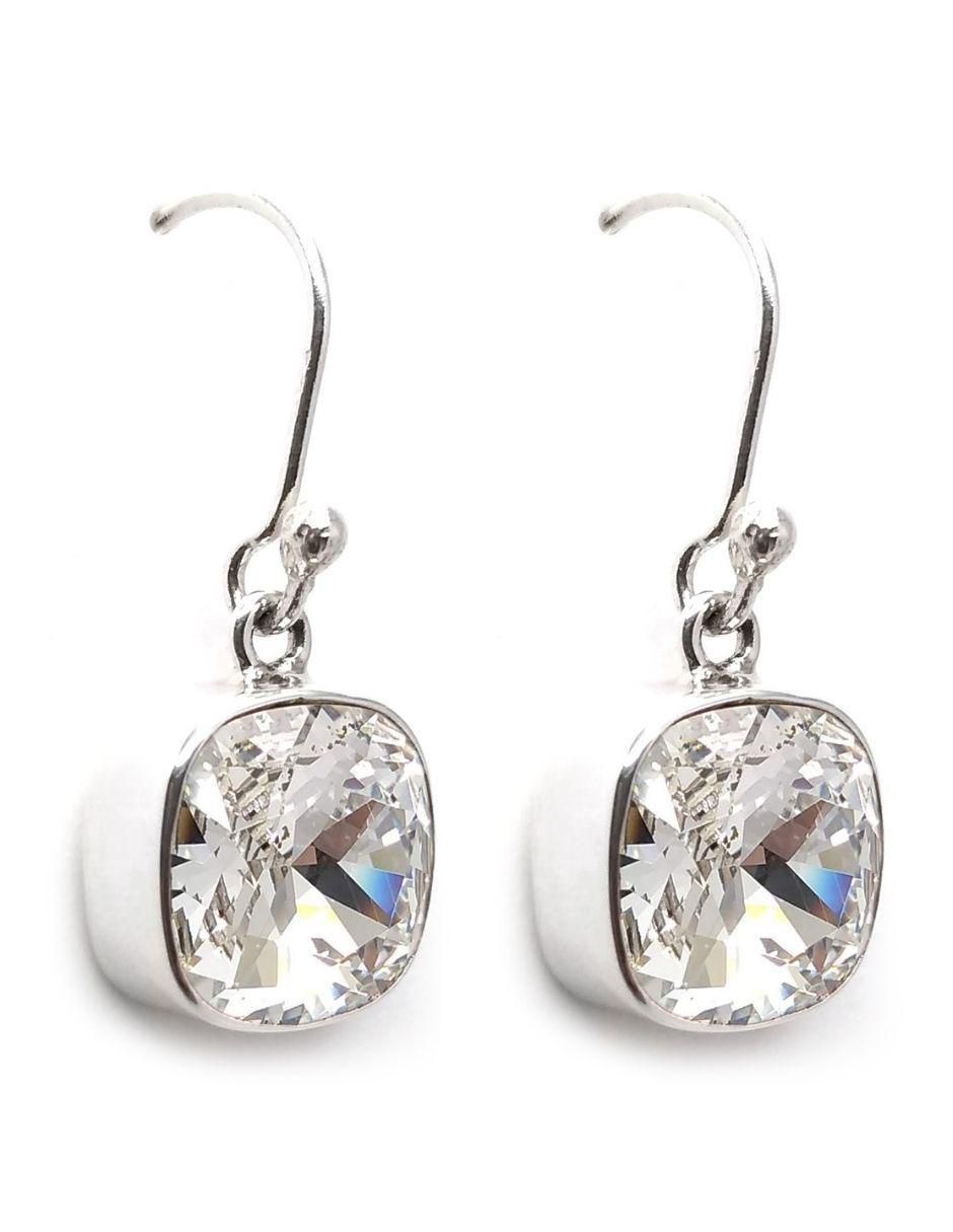 Aretes y collar Cushion de plata P 925 cristal 4