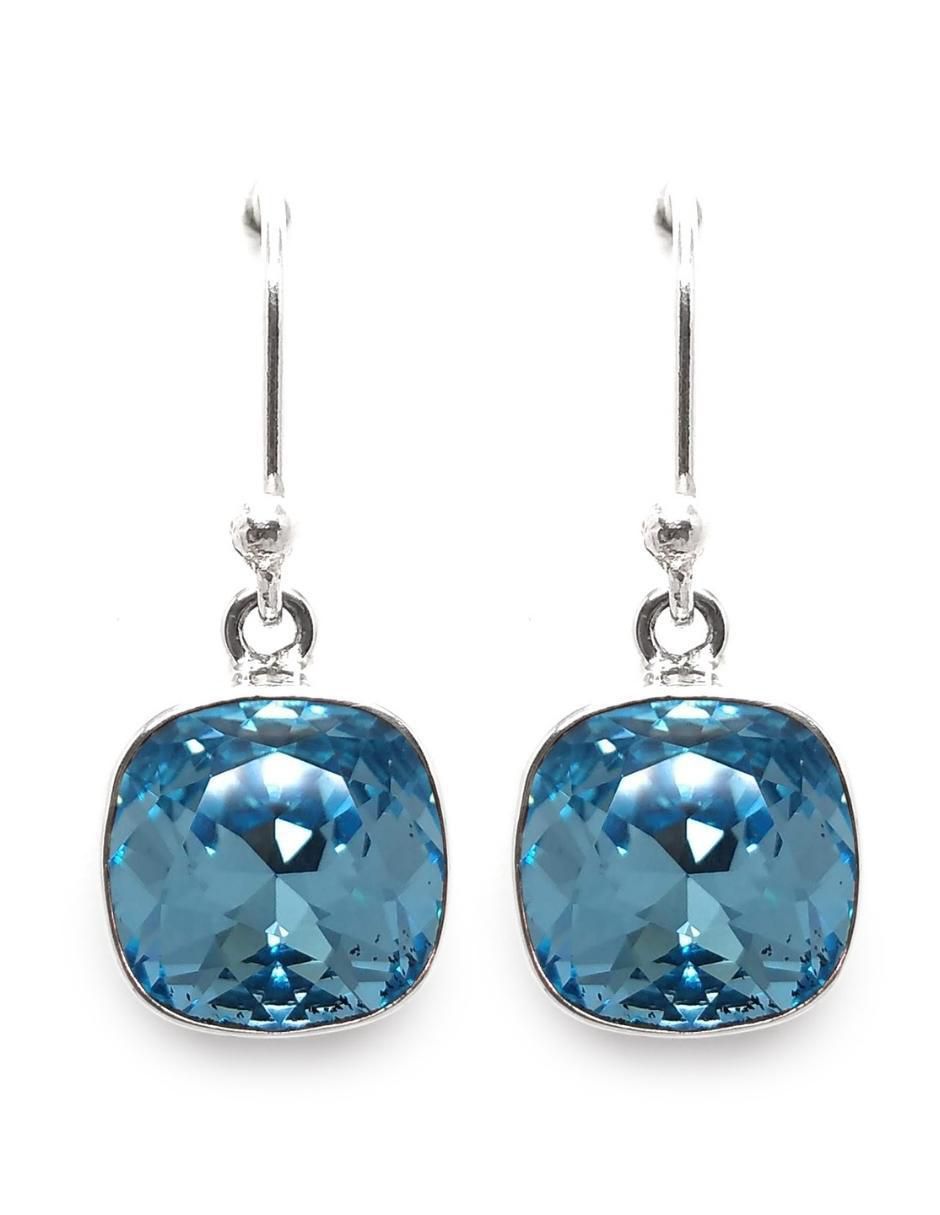 Aretes y collar Cushion de plata P 925 cristal 3