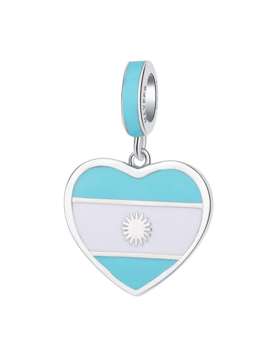 Charm de corazón mundial de plata P 925
