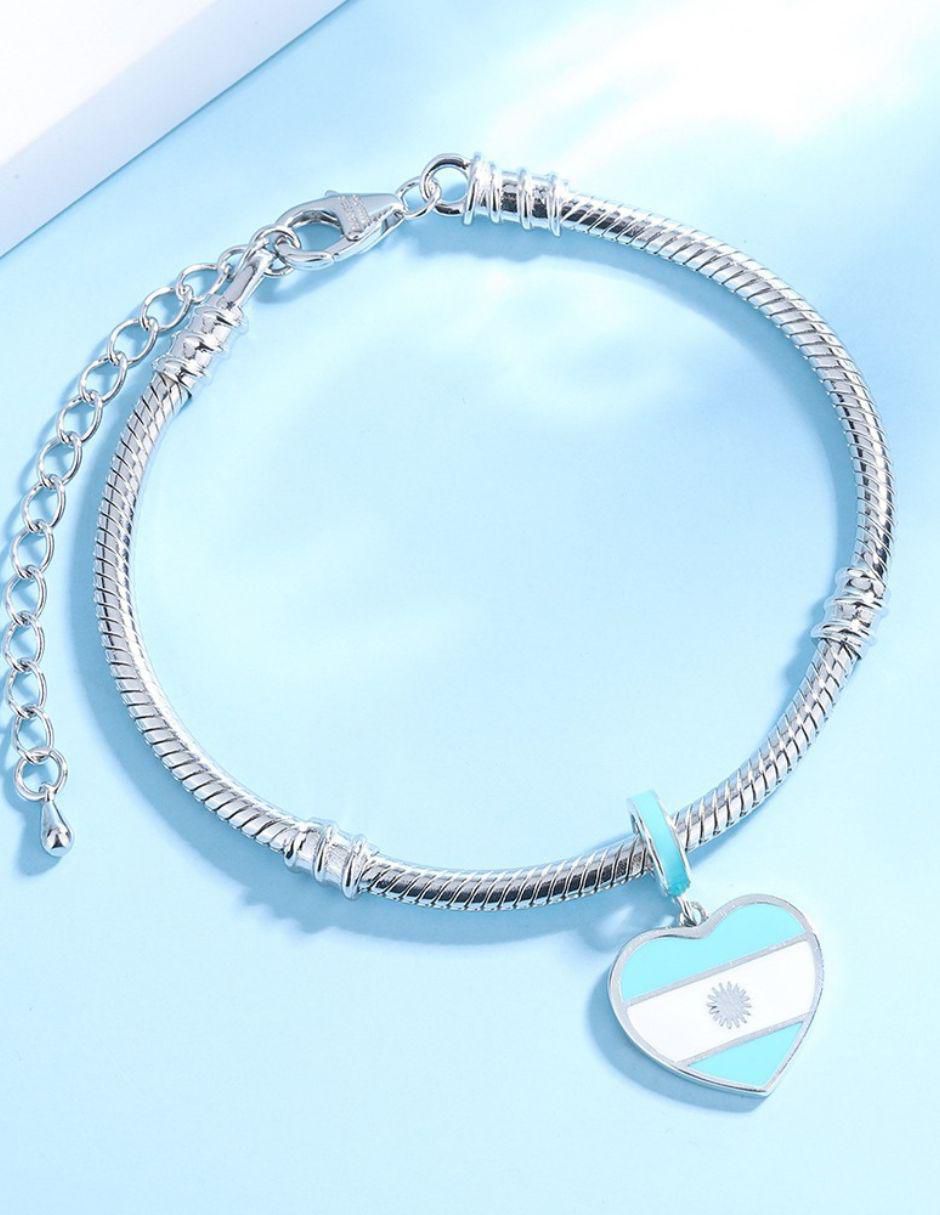 Charm de corazón mundial de plata P 925 4