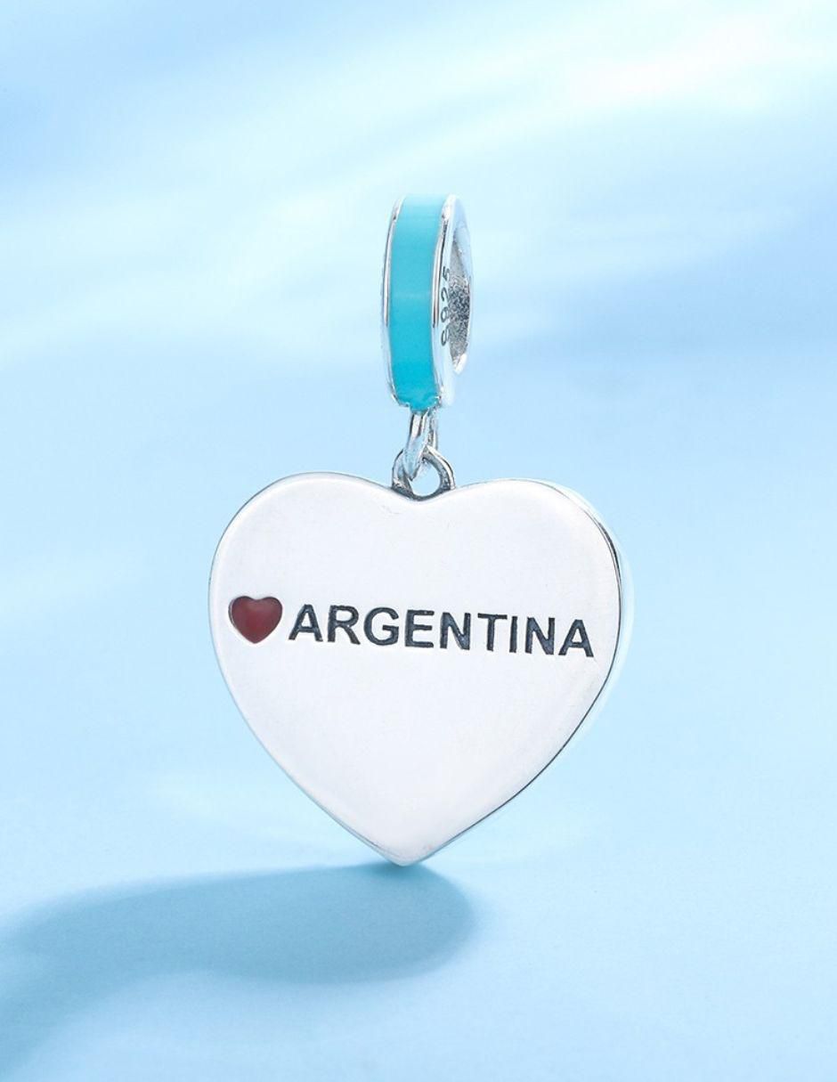 Charm de corazón mundial de plata P 925 6