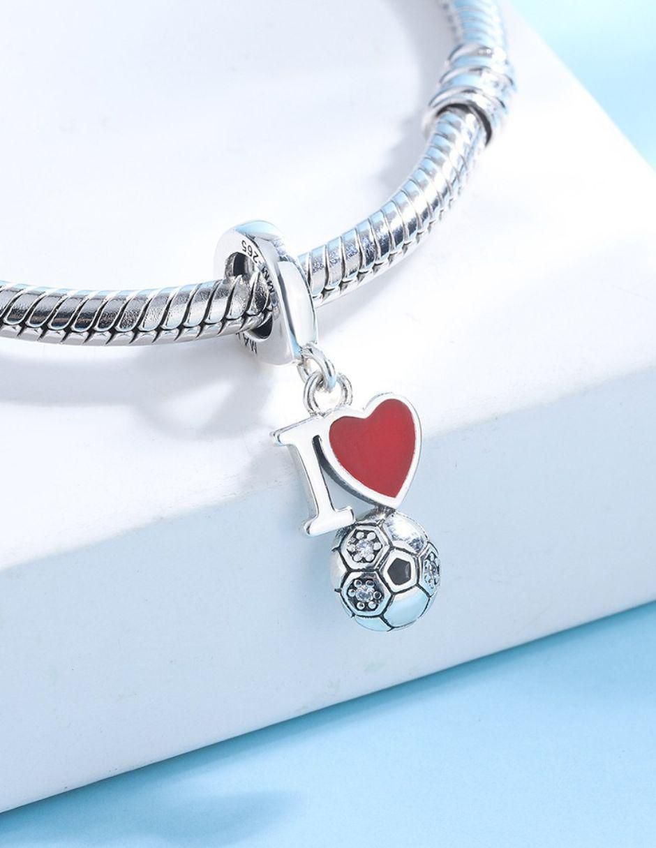 Charm de corazón mundial de plata P 925 4