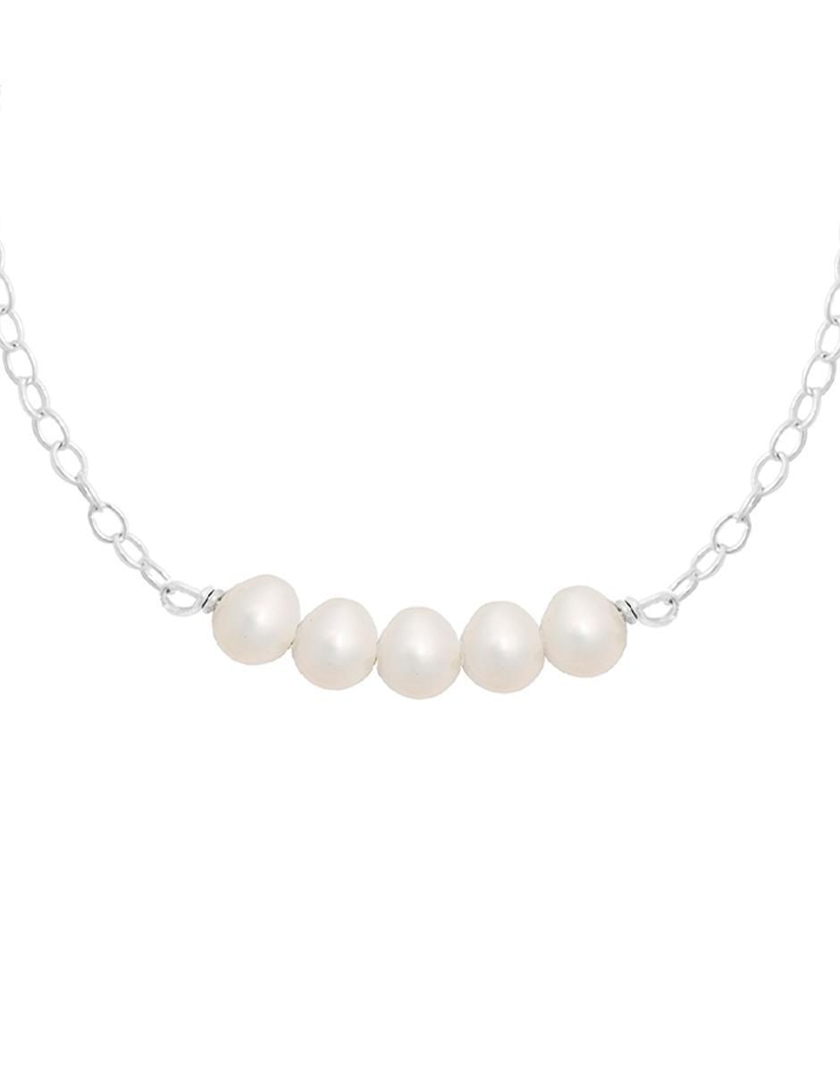 Pulsera de plata Perlas con acabado lustre 2