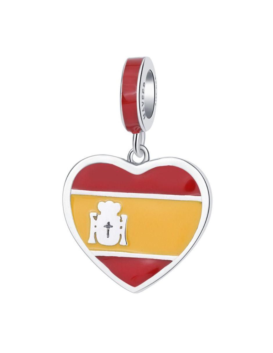 Charm de corazón mundial de plata