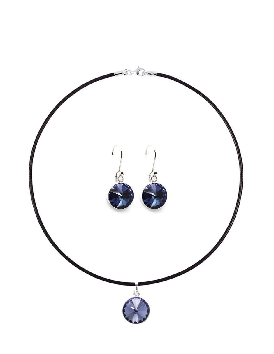Aretes y collar Rivoli de plata P 925 Swarovski 5