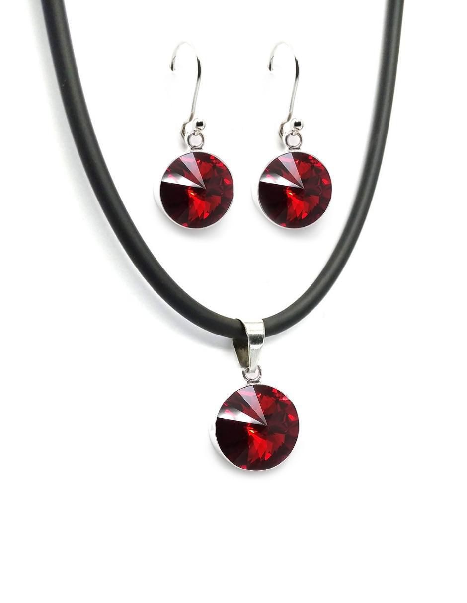 Aretes y collar Rivoli de plata P 925 Swarovski Aretes y collar Rivoli de plata P 925 Swarovski