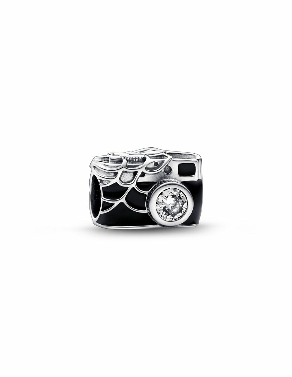 Charm redondo marvel x de plata P 925 zirconia cúbica