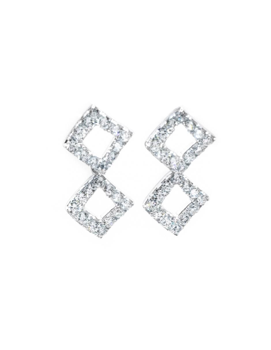 Aretes de plata P 925 con acabado plateado zirconia Aretes de plata P 925 con acabado plateado zirconia