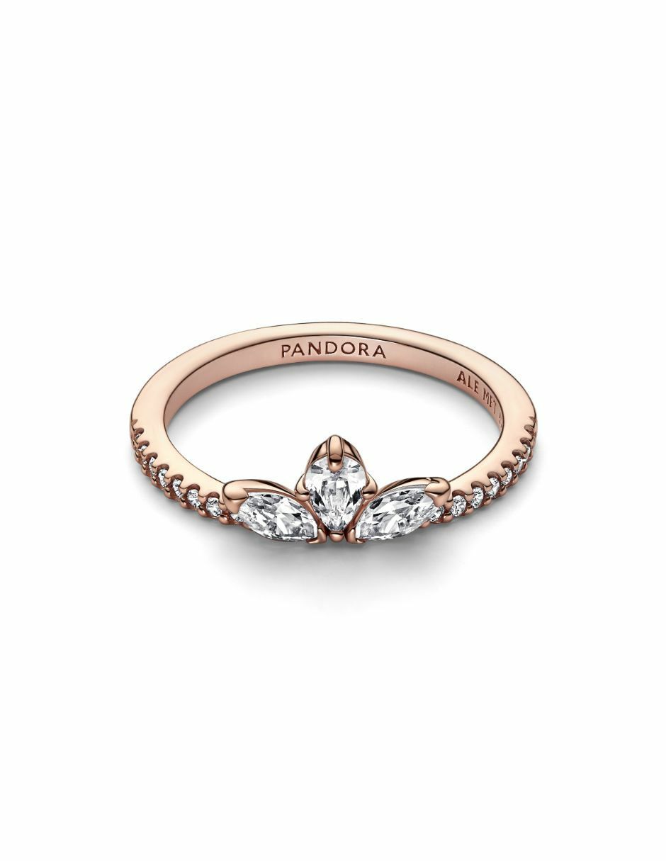 Anillo Timeless de plata 14 k zirconia cúbica con acabado baño de oro 2