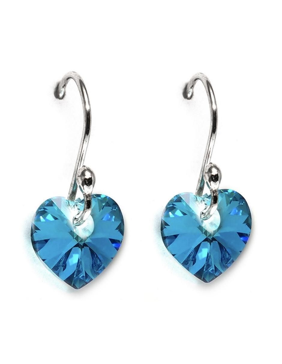 Aretes y collar de corazón Heart de plata P925 cristal 4