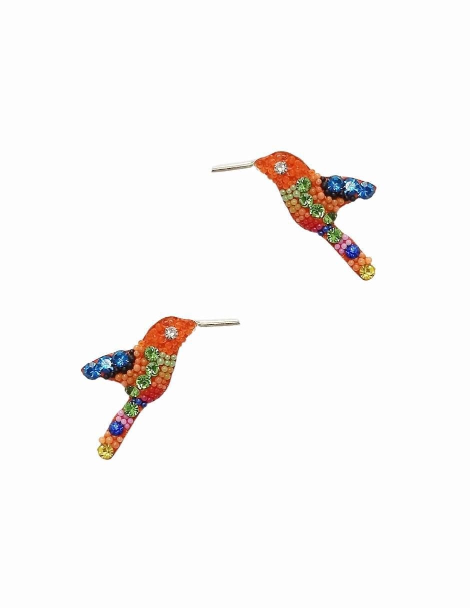 Aretes y collar de colibrí de plata P925 swarovski 3