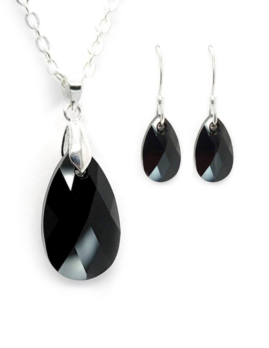 Set de collar y aretes de hoja Leaves de plata P925 Swarovski 5