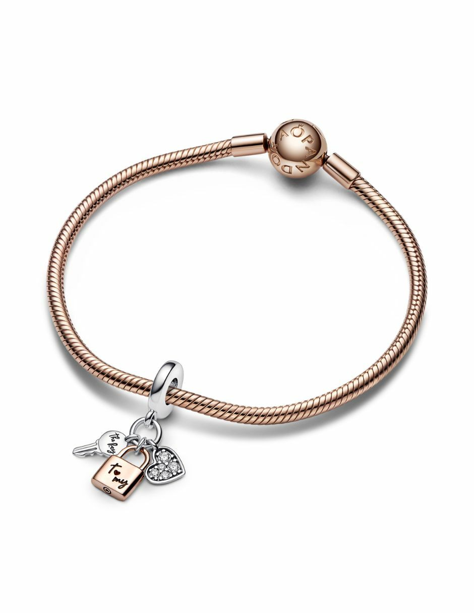 Charm de candado moments de plata P 925 zirconia cúbica 4