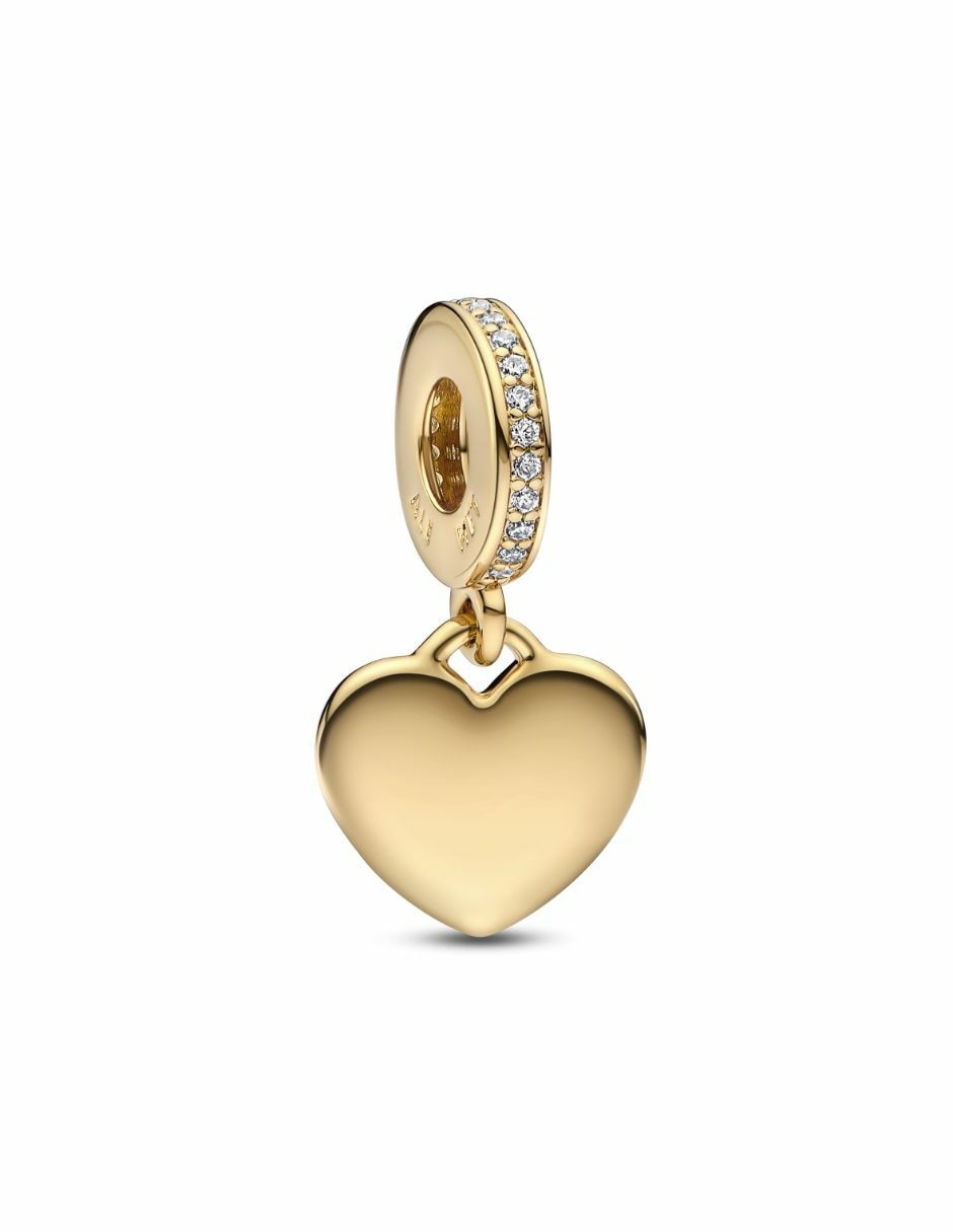 Charm de corazón moments de plata zirconia cúbica