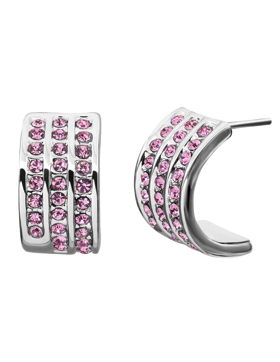 Aretes redondos con acabado brillante cristal