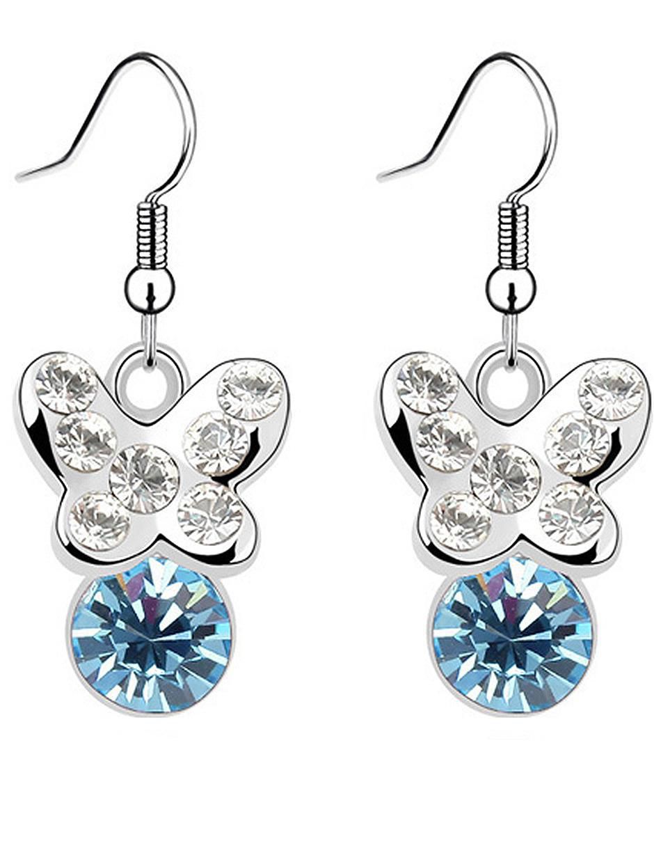 Aretes de mariposa Ninguna con acabado brillante cristal