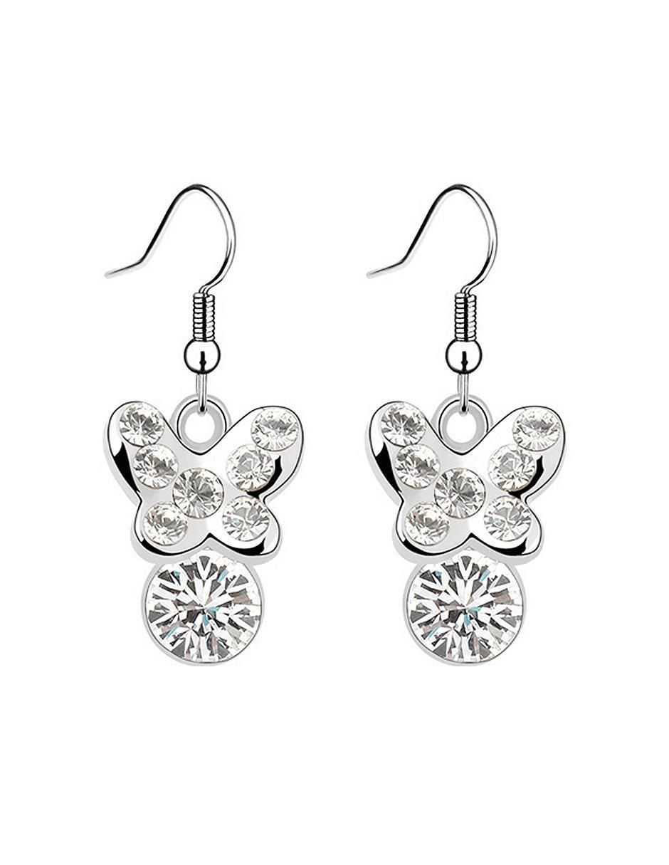 Aretes de mariposa Ninguna con acabado brillante cristal