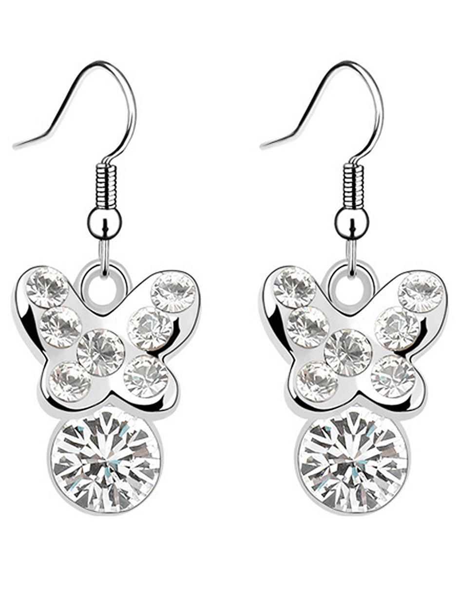 Aretes de mariposa Ninguna con acabado brillante cristal 2