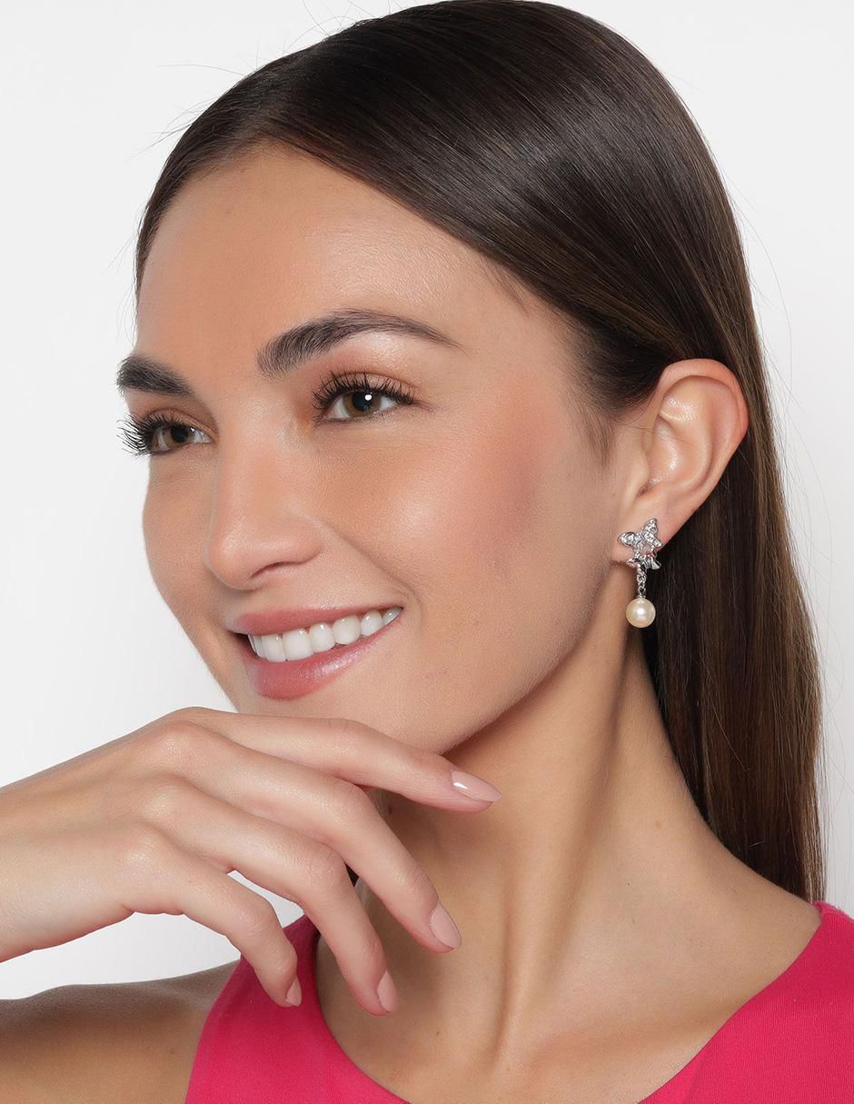 Aretes de mariposa Ninguna con acabado brillante cristal 2