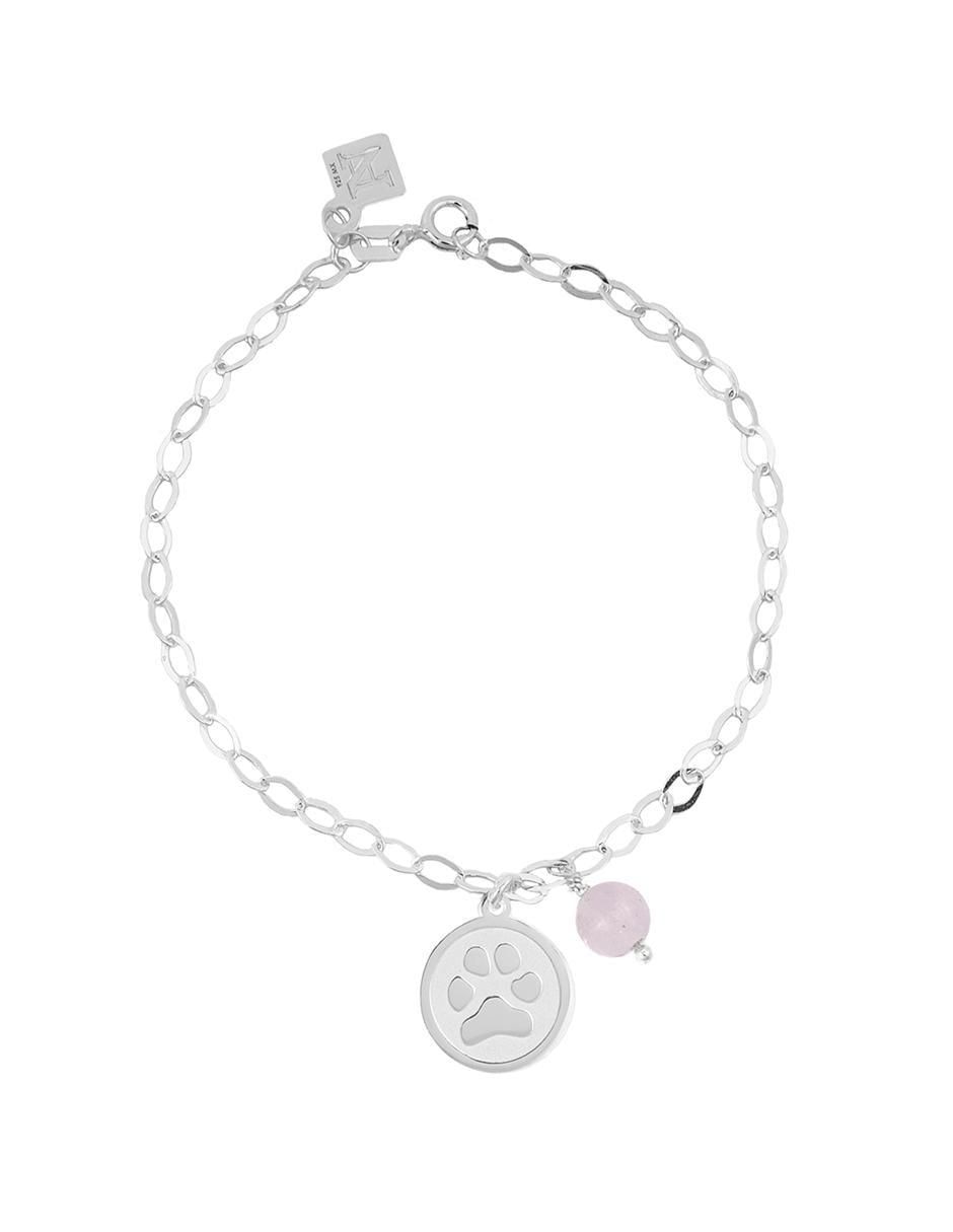 Pulsera de plata Huellas con acabado pulido