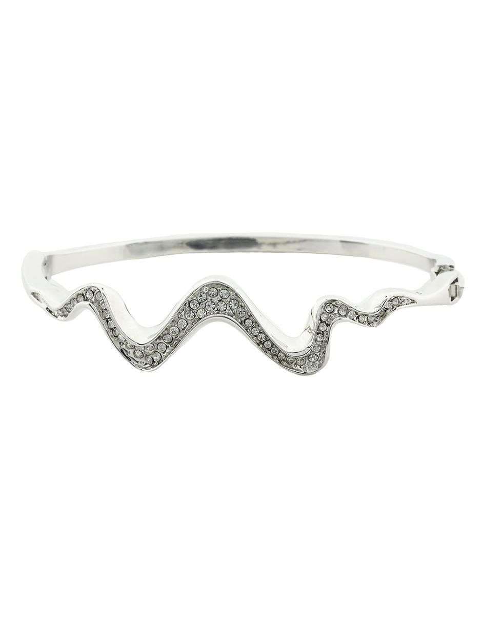 Brazalete con acabado baño de oro blanco Brazalete con acabado baño de oro blanco