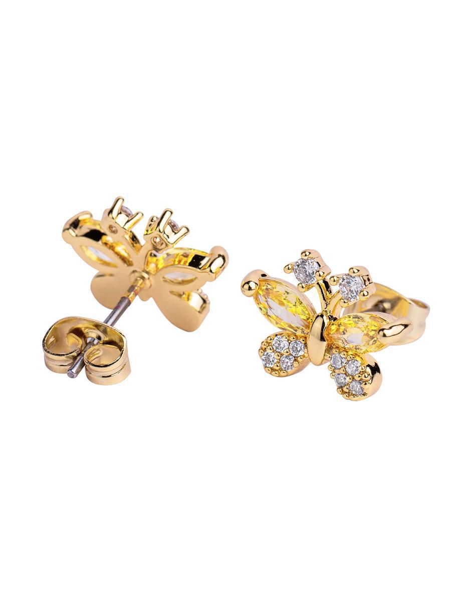 Broquel de mariposa luckyly joyería luckyly sin licencia de 14 k zirconia cúbica
