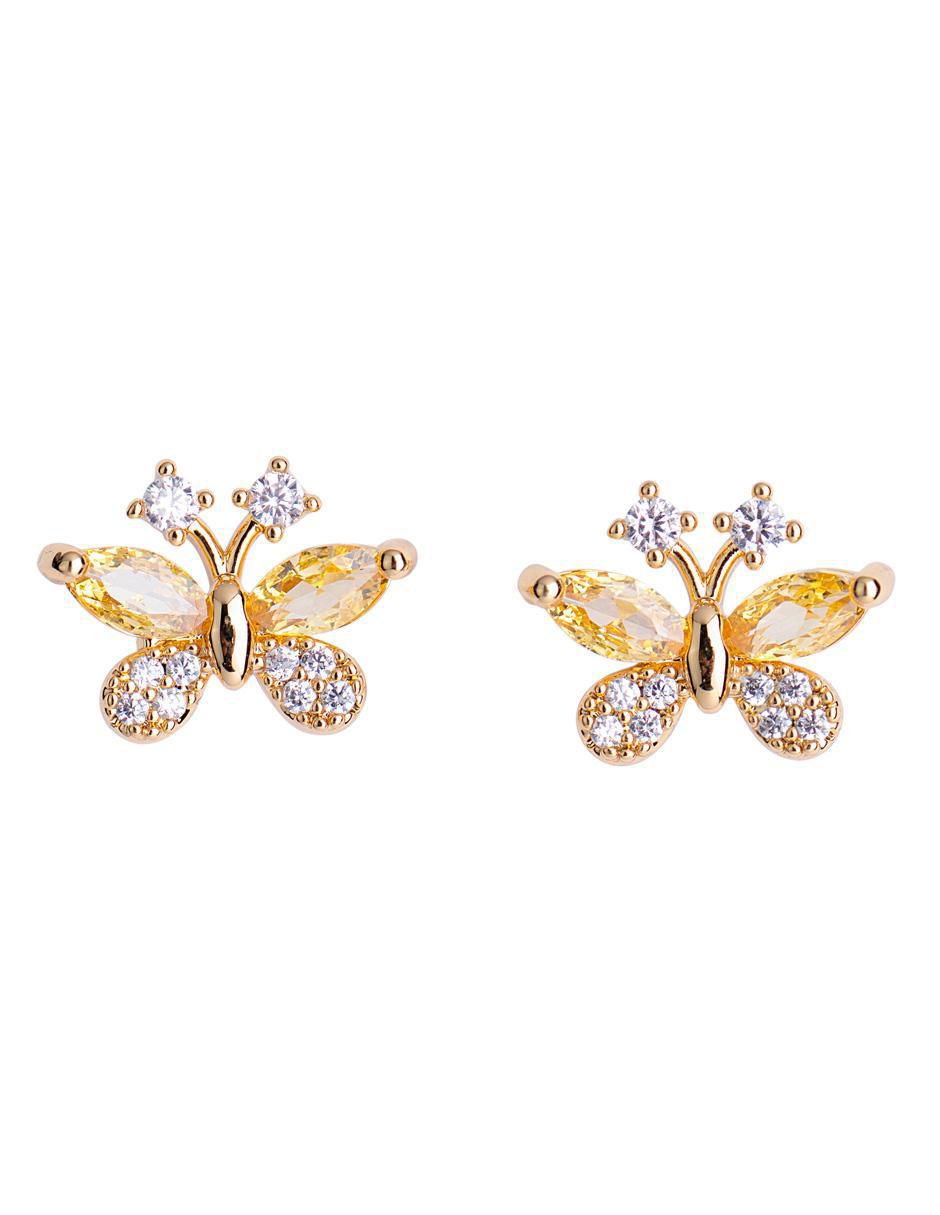 Broquel de mariposa luckyly joyería luckyly sin licencia de 14 k zirconia cúbica