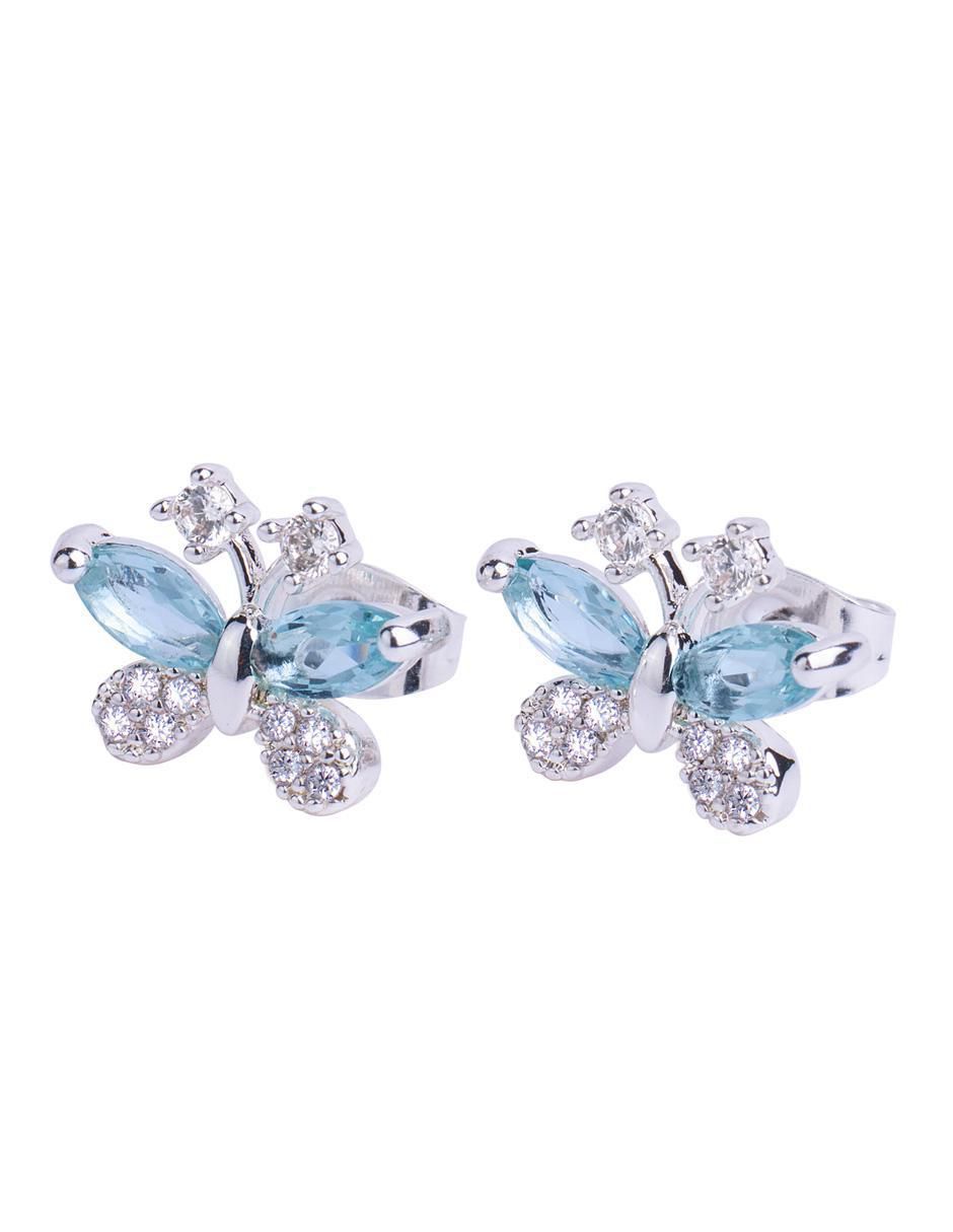 Broqueles de mariposa con acabado brillante zirconia cúbica Broqueles de mariposa con acabado brillante zirconia cúbica