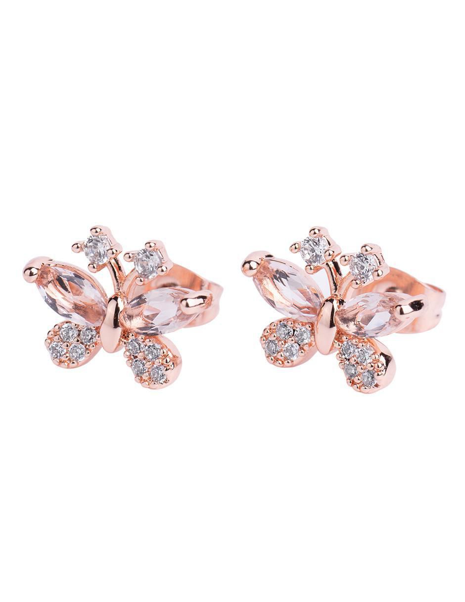 Broqueles de mariposa con acabado brillante zirconia cúbica Broqueles de mariposa con acabado brillante zirconia cúbica