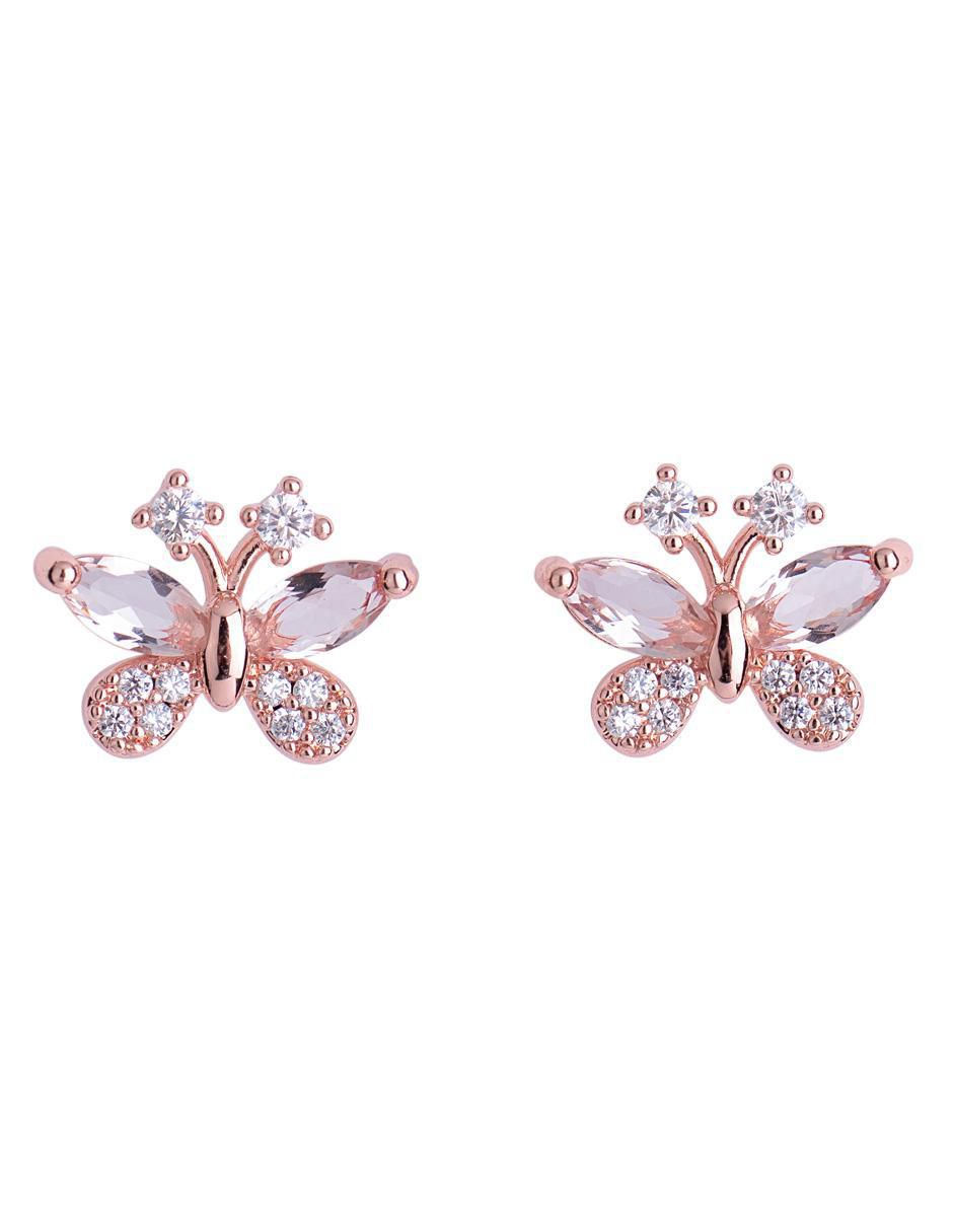 Broqueles de mariposa con acabado brillante zirconia cúbica 3