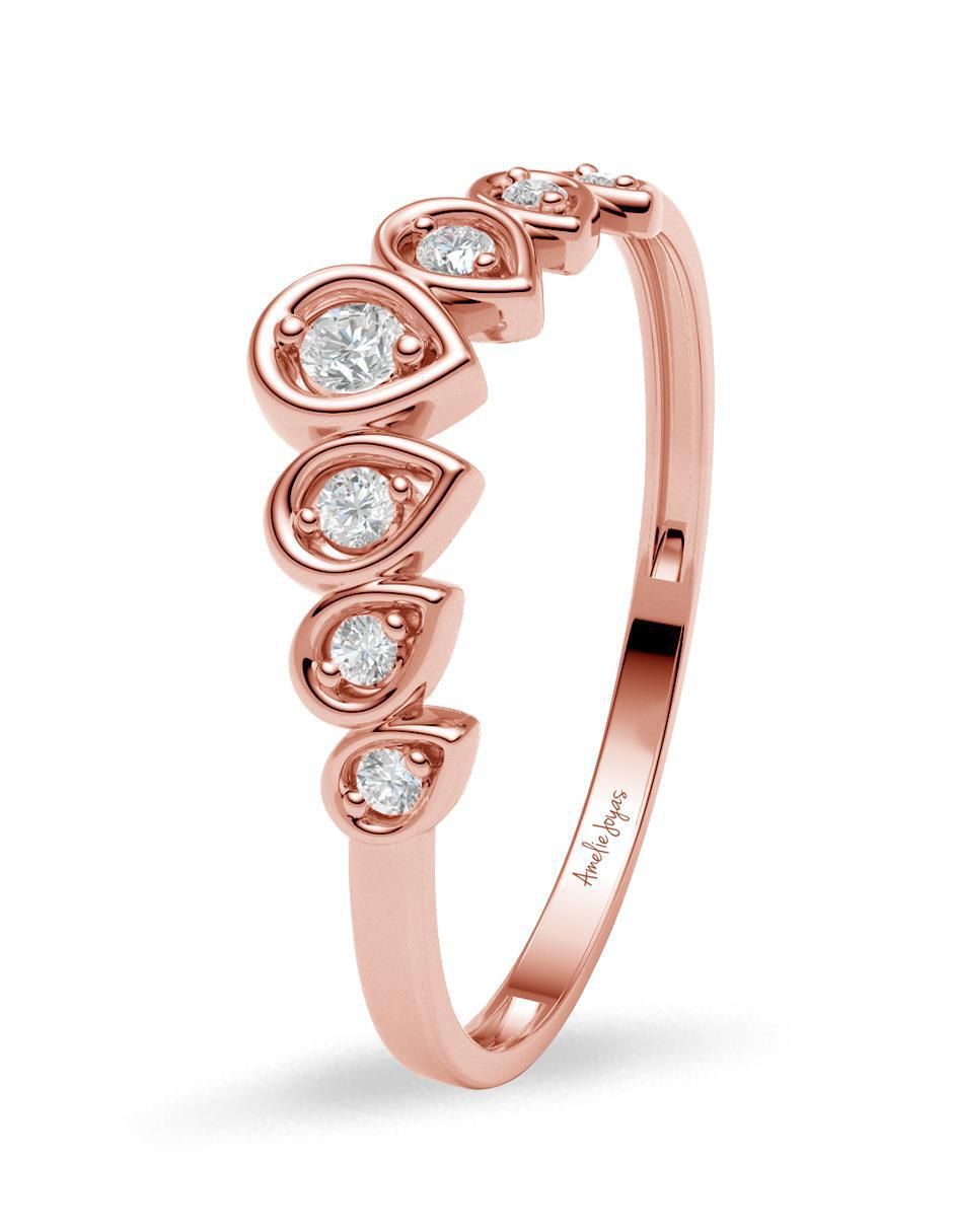 Anillo 14 k de oro zirconia brillante 2