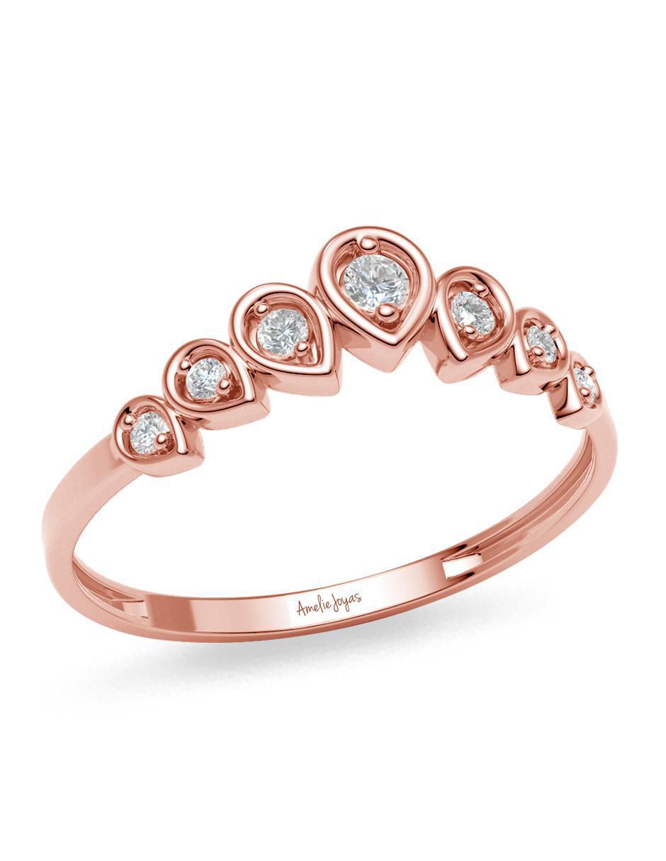 Anillo 14 k de oro zirconia brillante 3