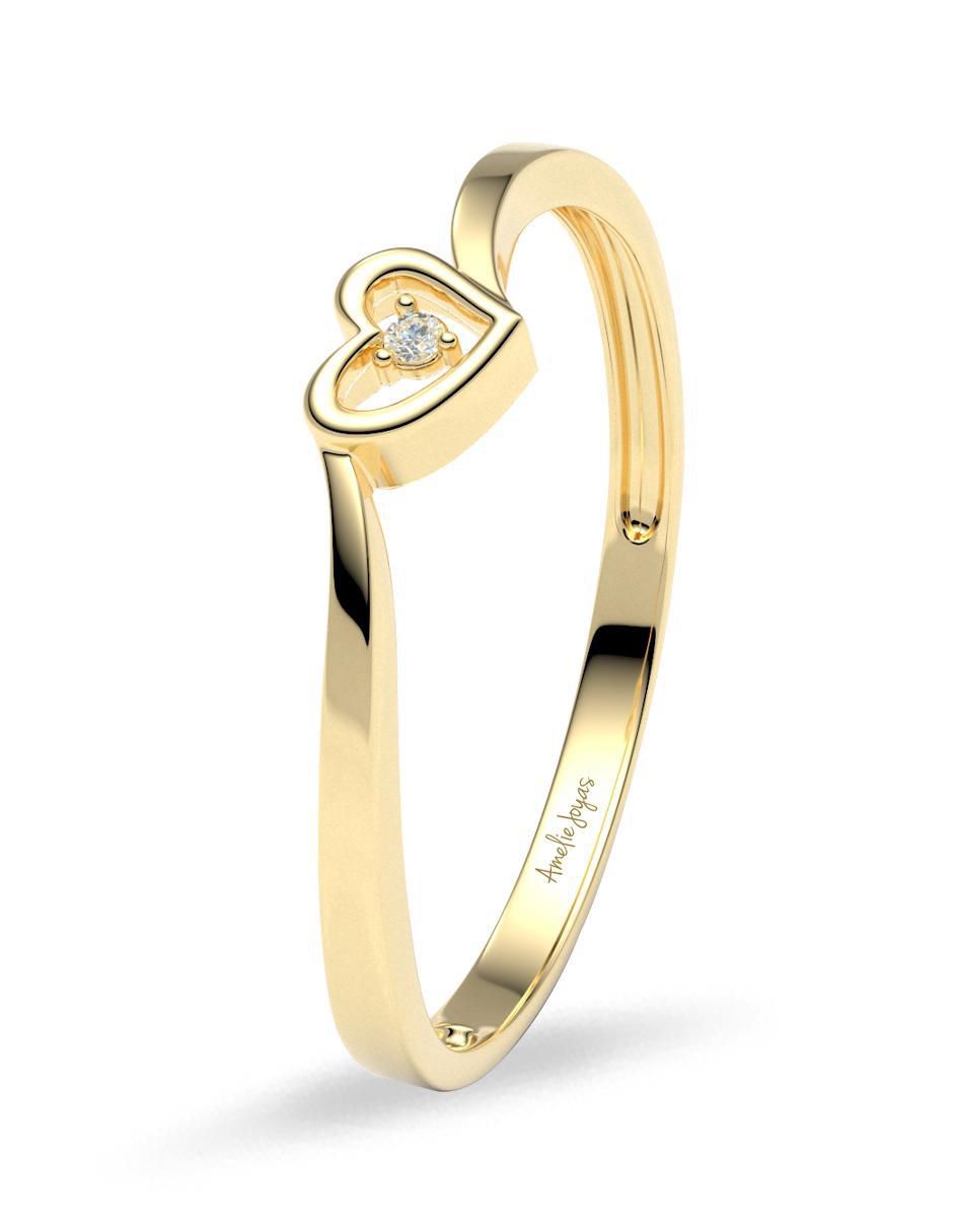 Anillo "de (si aplica)" corazón amelie joyas sin colección sin temática 14 k "de" oro zirconia