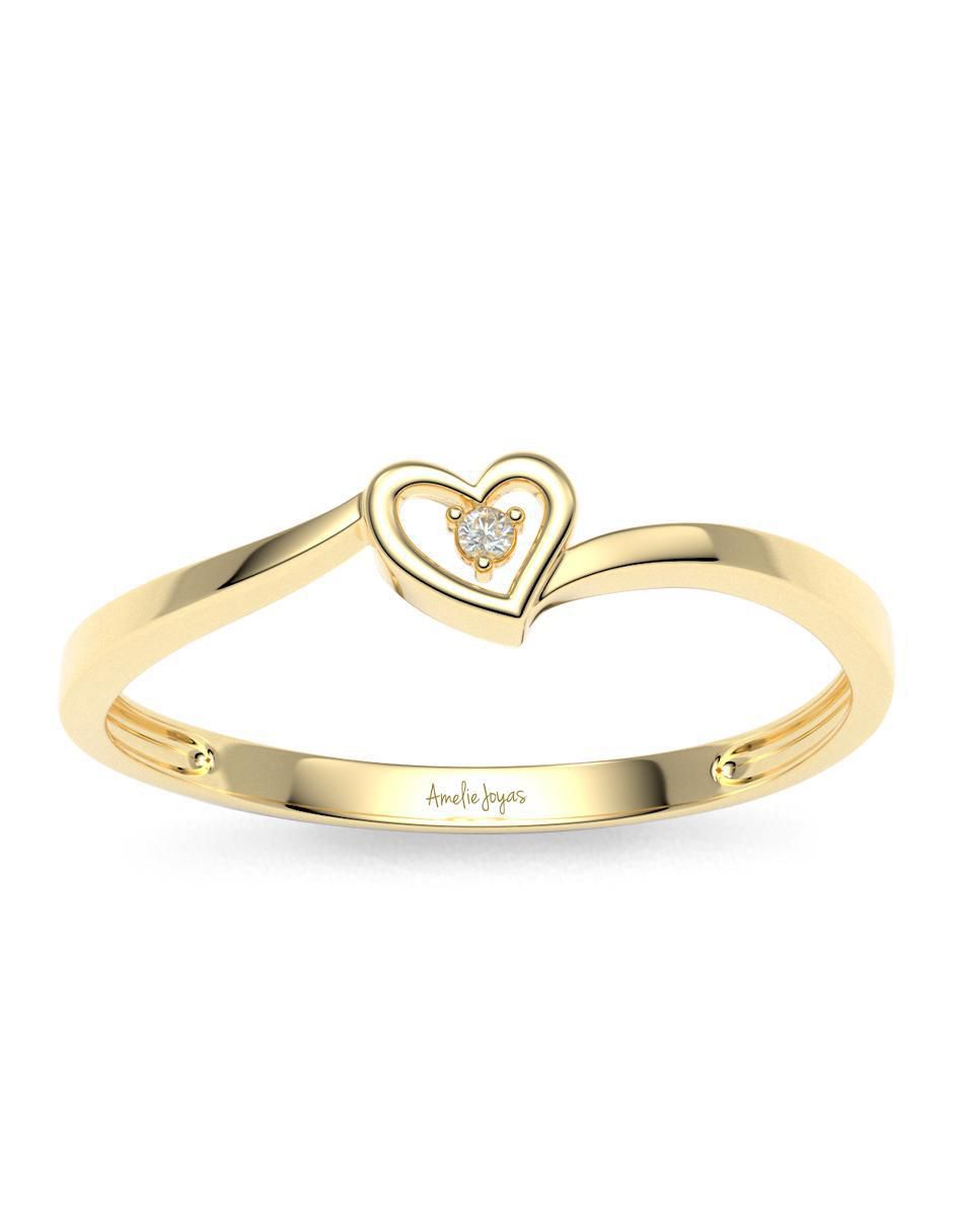 Anillo "de (si aplica)" corazón amelie joyas sin colección sin temática 14 k "de" oro zirconia
