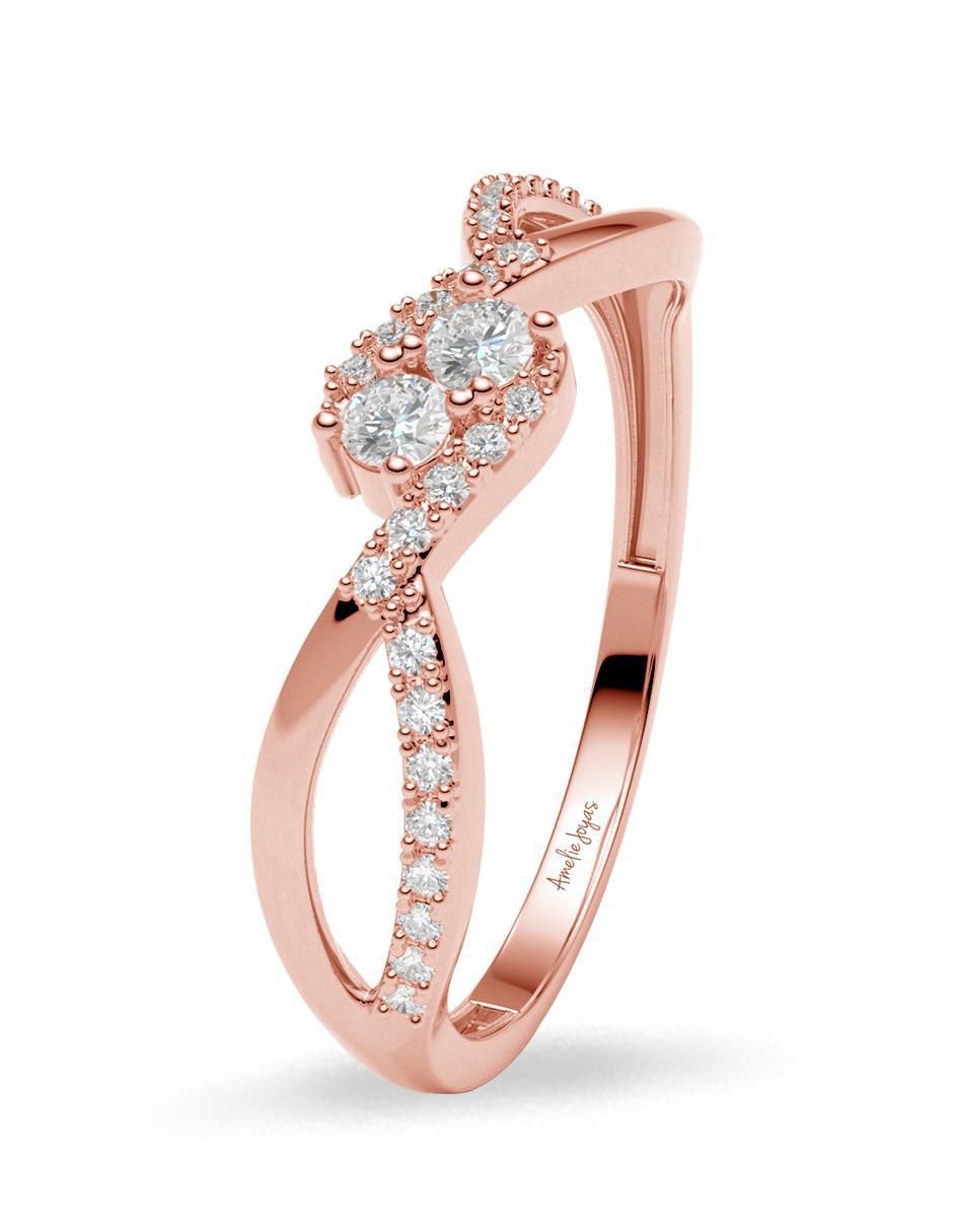 Anillo 14 k de oro zirconia brillante 2