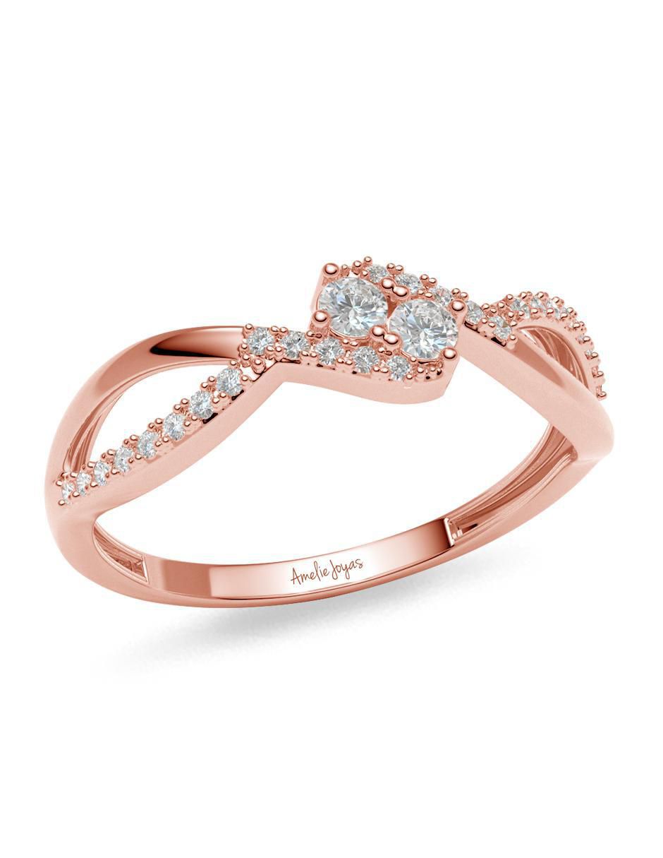 Anillo 14 k de oro zirconia brillante 3