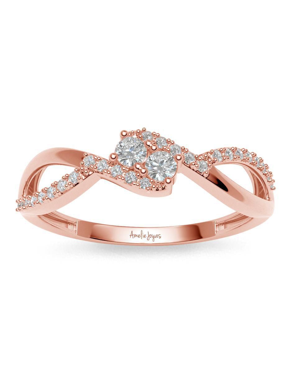 Anillo 14 k de oro zirconia brillante 4