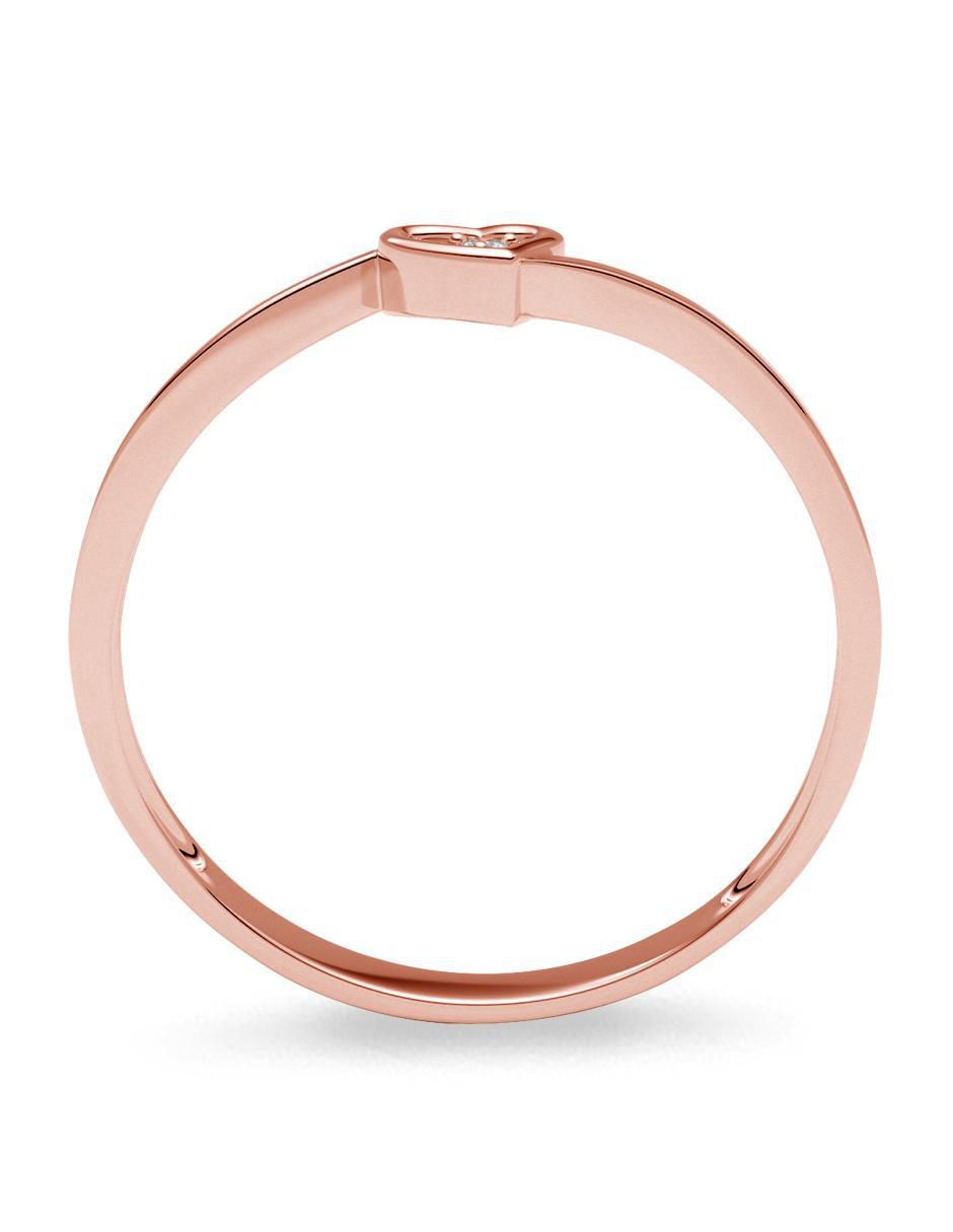 Anillo de corazón 14 k de oro zirconia pulido 3