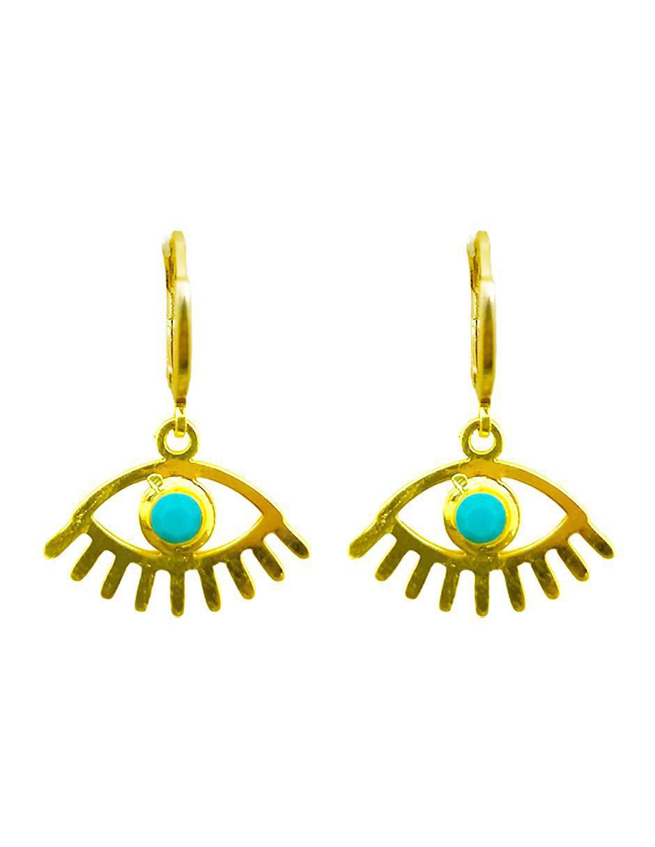 Aretes de ojo Turquía con acabado brillante fantasía 1