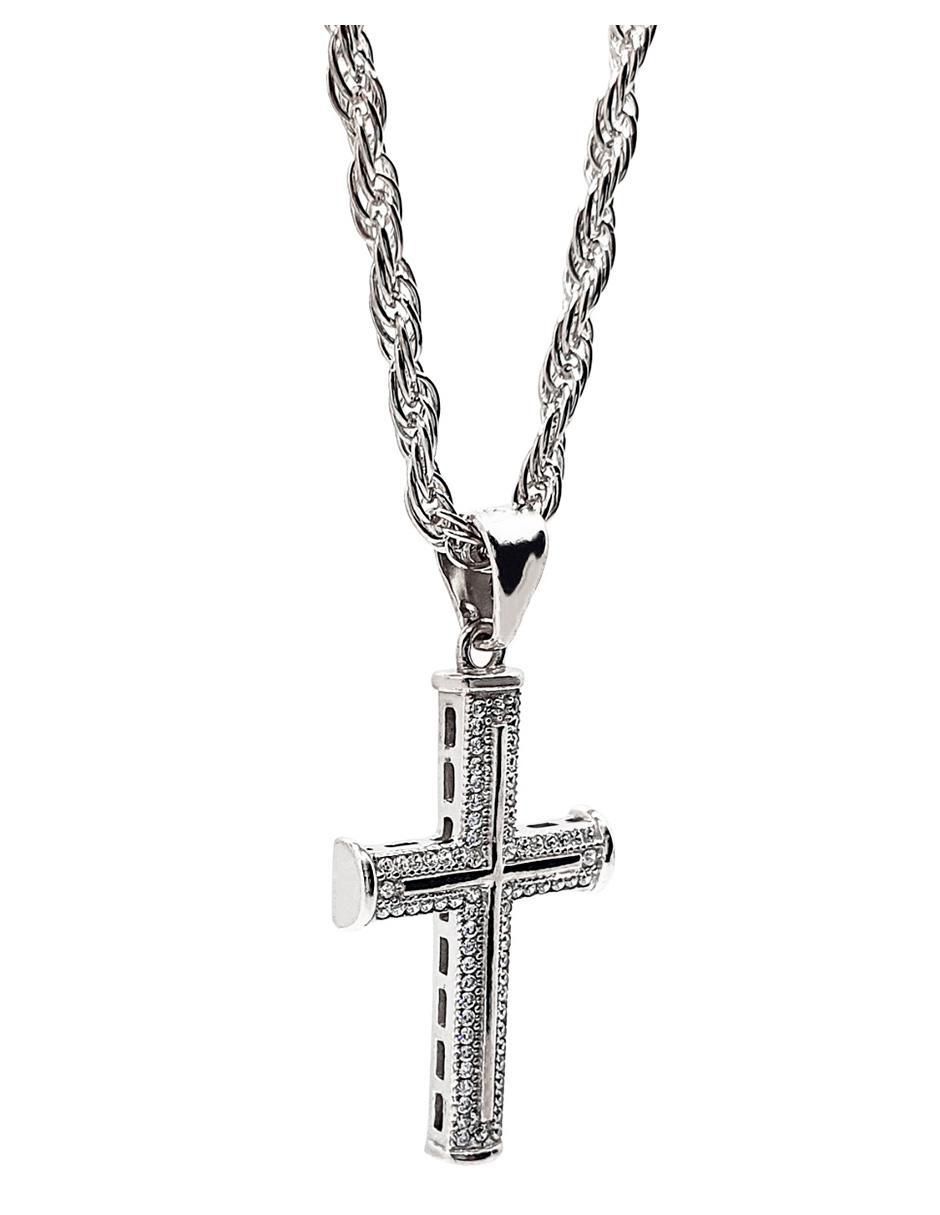 Collar con dije de cruz de plata P 925 2