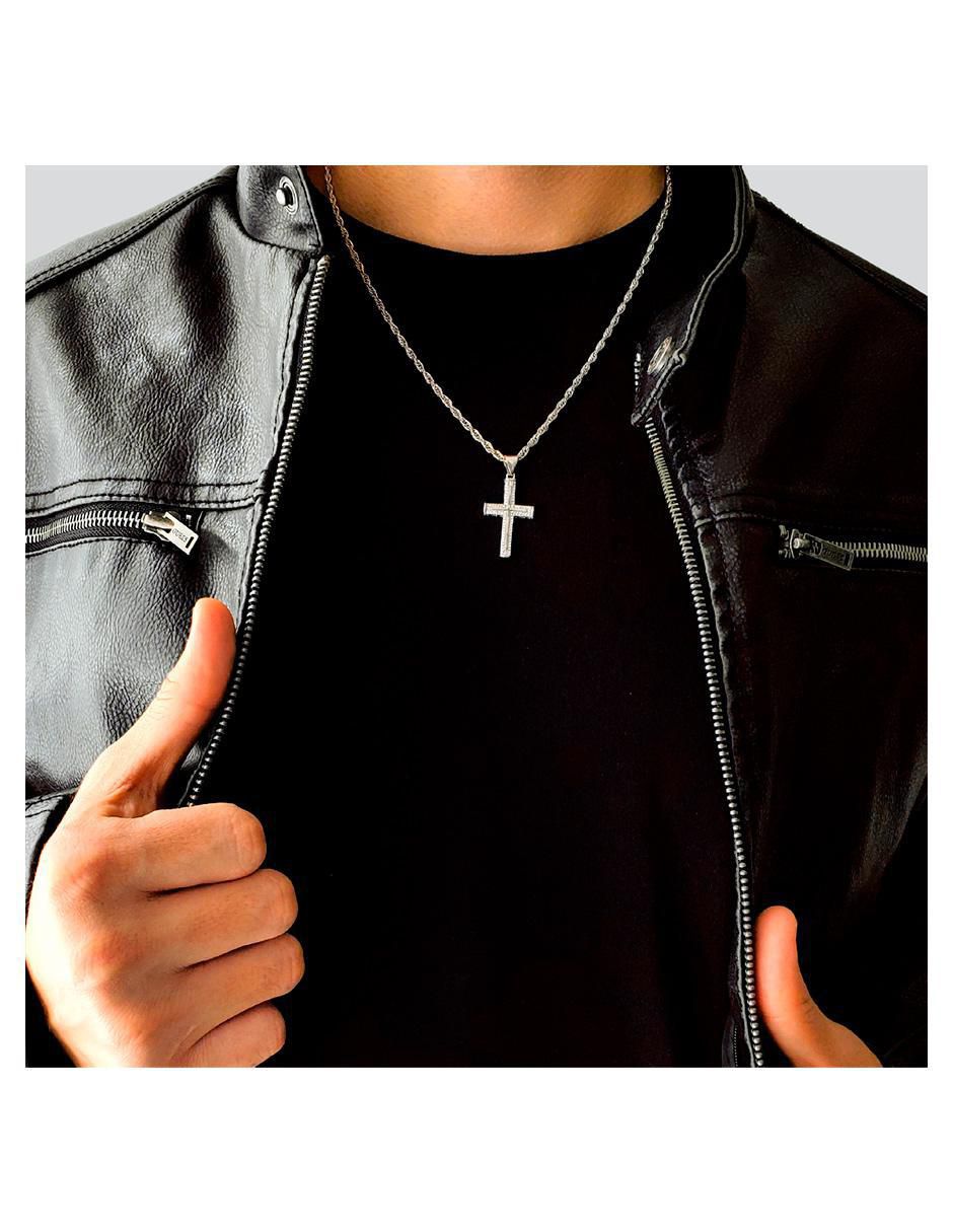 Collar con dije de cruz de plata P 925 4