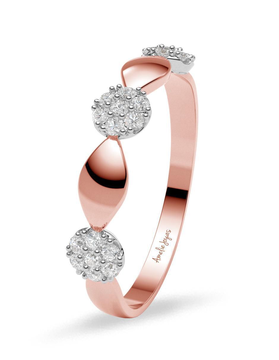 Anillo 14 k de oro zirconia brillante 3