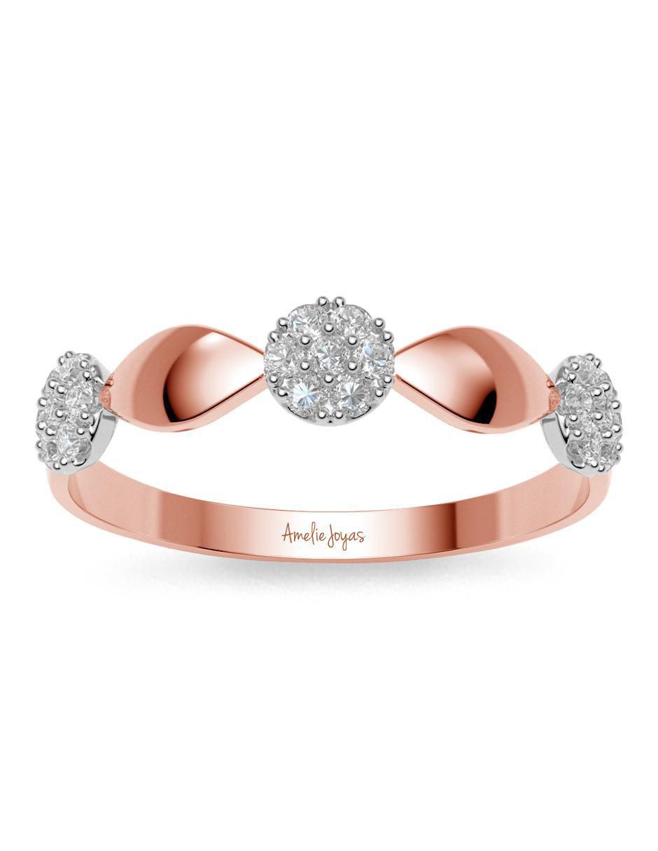 Anillo 14 k de oro zirconia brillante 4