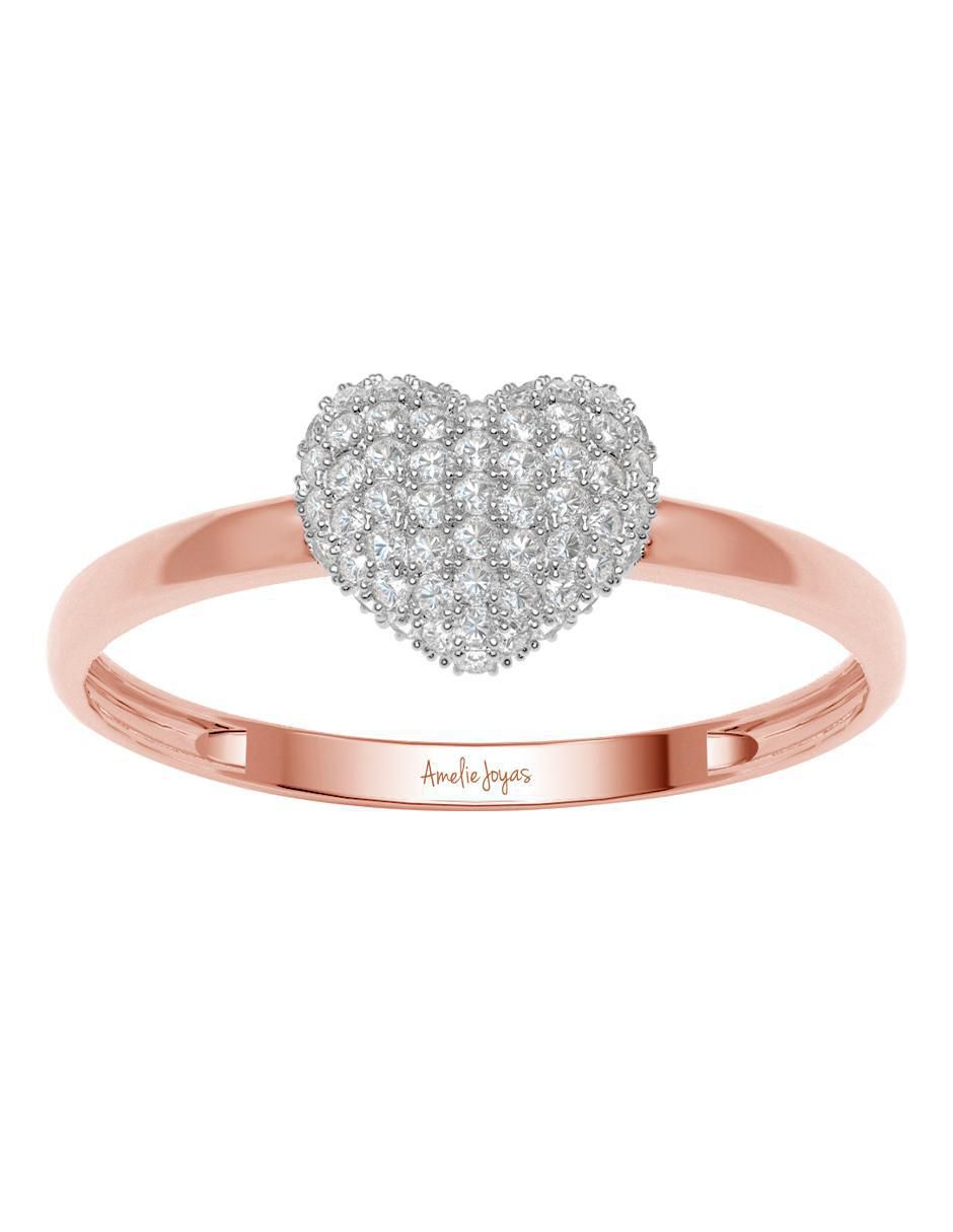 Anillo 14 k de oro zirconia brillante 4